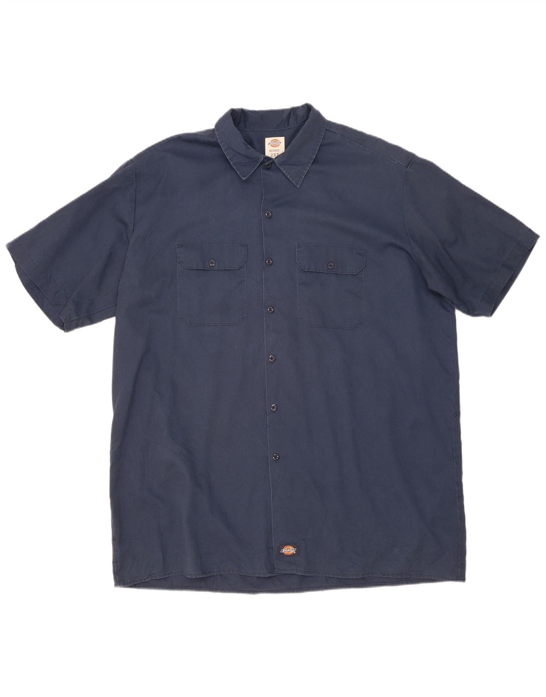 DICKIES Camisa alta de manga corta para hombre 2XL Poliéster azul marino