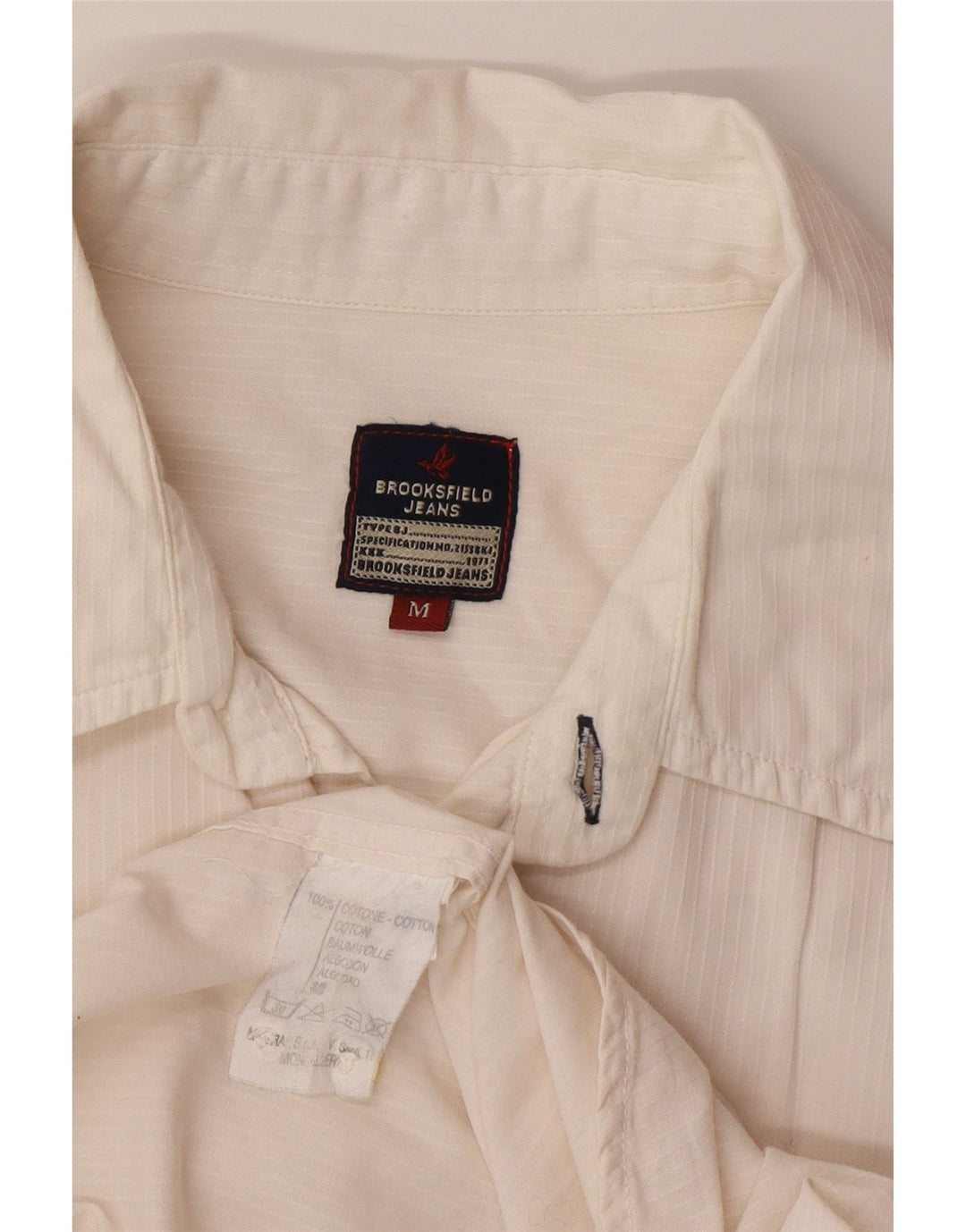 Camisa Brooksfield Hombre Algodón A Rayas Beige Medio