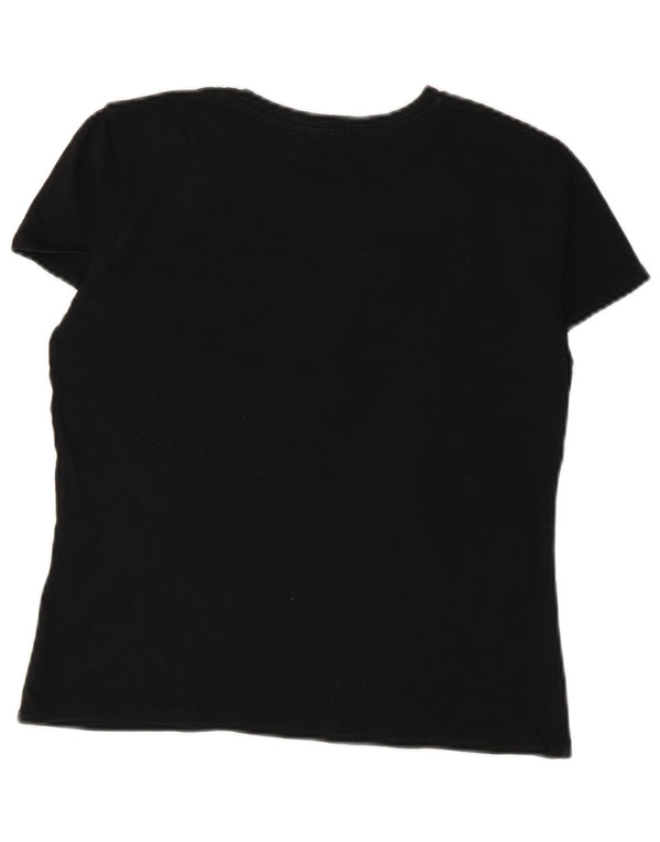Zara Mujer Crop Graphic Camiseta Top UK 40 Medium Negro Floral