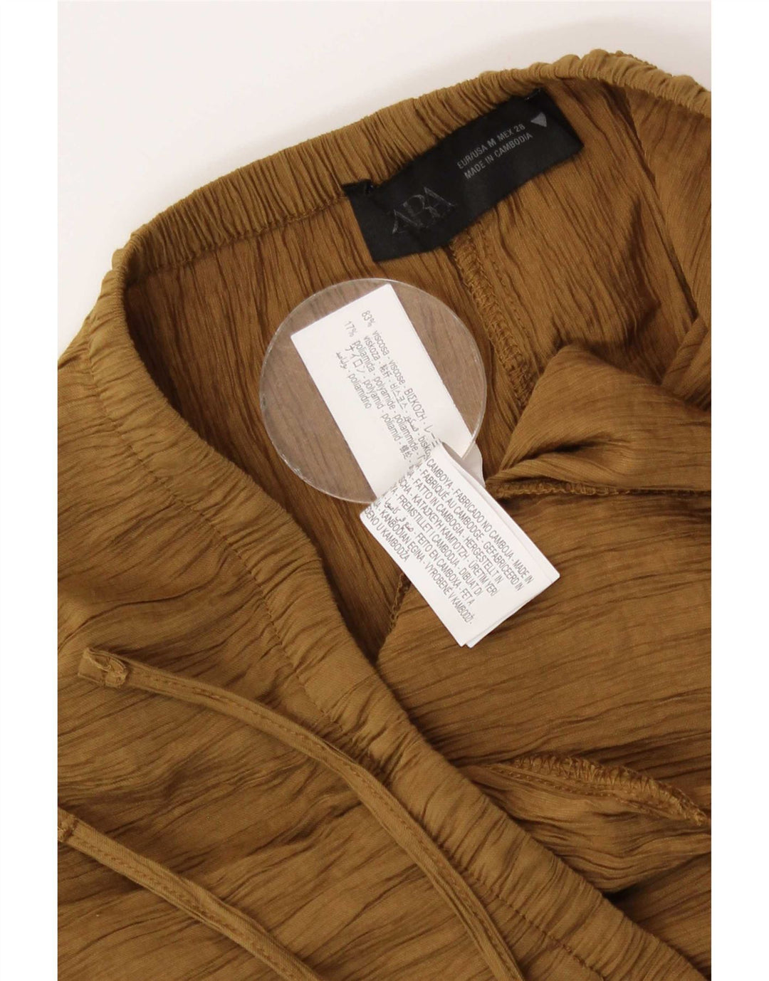 Zara Mujer Maxi Falda Mediana W28 Viscosa Beige
