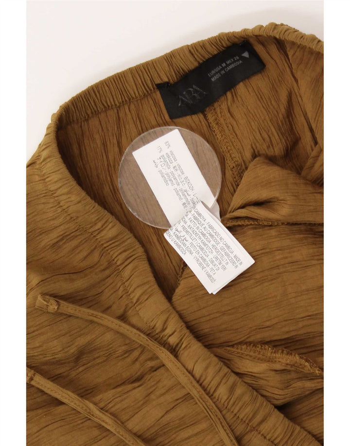Zara Mujer Maxi Falda Mediana W28 Viscosa Beige