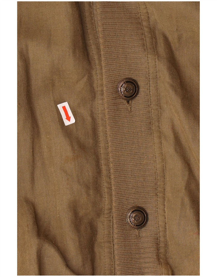 MALAGRIDA Mens Bomber Jacket UK 42 XL Beige Linen