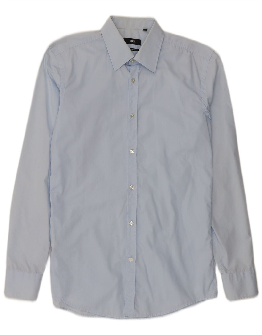 Camisa Hugo Boss Hombre Slim Fit Talla 38 15 Algodón Azul Medio