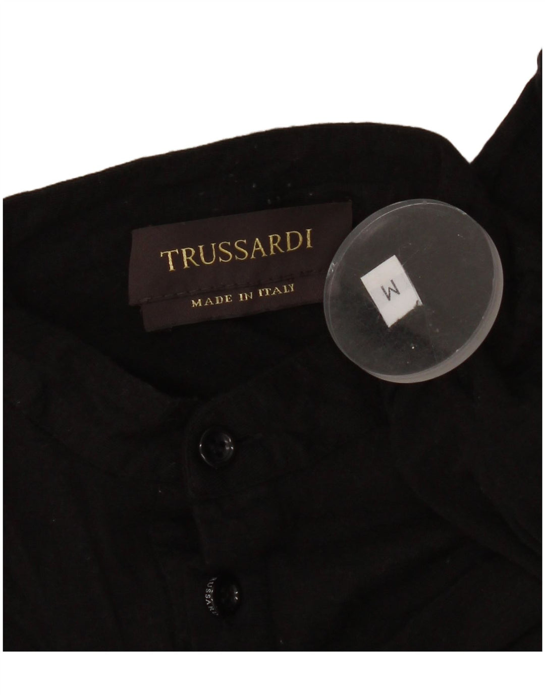 Trussardi Polo gráfico para mujer UK 44 Mediano Negro