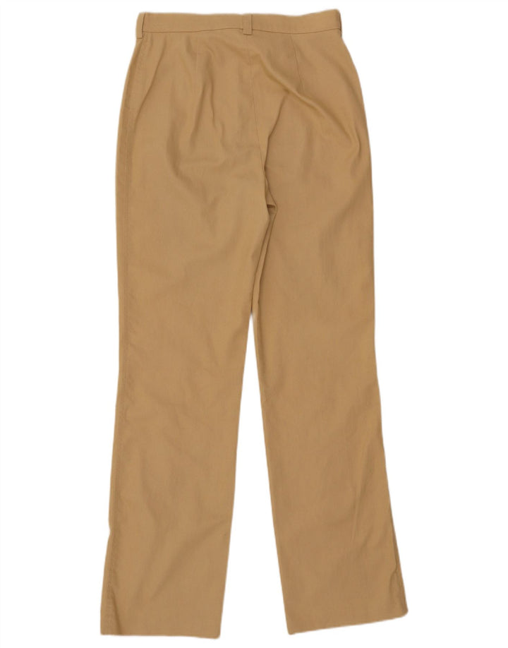 VINTAGE Pantalones casuales rectos para mujer Reino Unido 12 Medio W28 L31 Algodón beige
