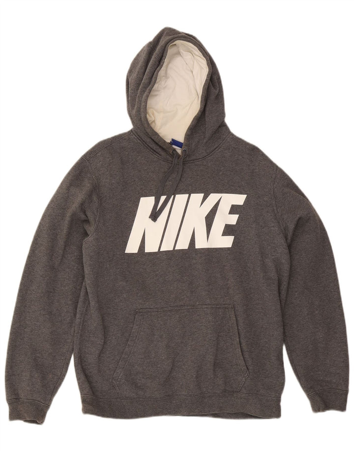 Nike Hombre Sudadera Con Capucha Gráfica Jersey De Algodón Gris Medio