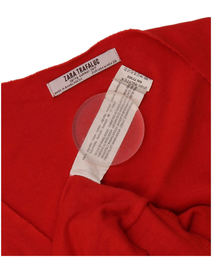 Zara Mujer Trafaluc Vestido Recto UK 44 Mediano Rojo Algodón