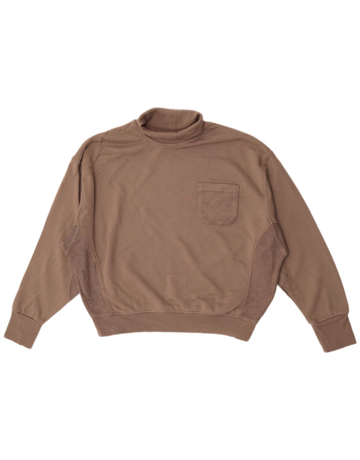 Reebok - Sudadera extragrande con cuello vuelto para mujer, talla 40, talla grande, color marrón