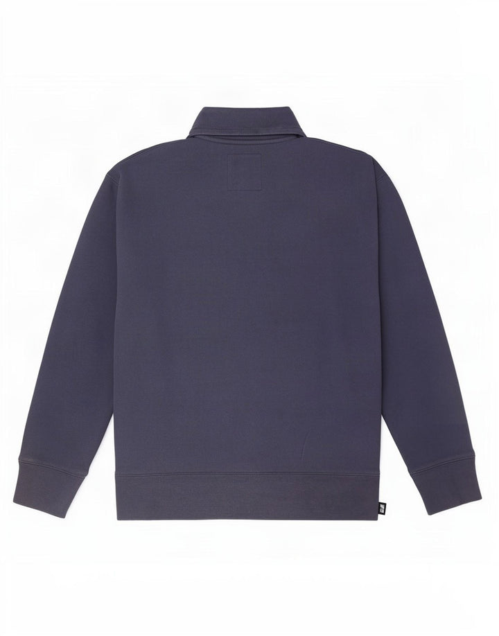 Hollister Hombre Zip Neck Sudadera Jumper Small Algodón Azul