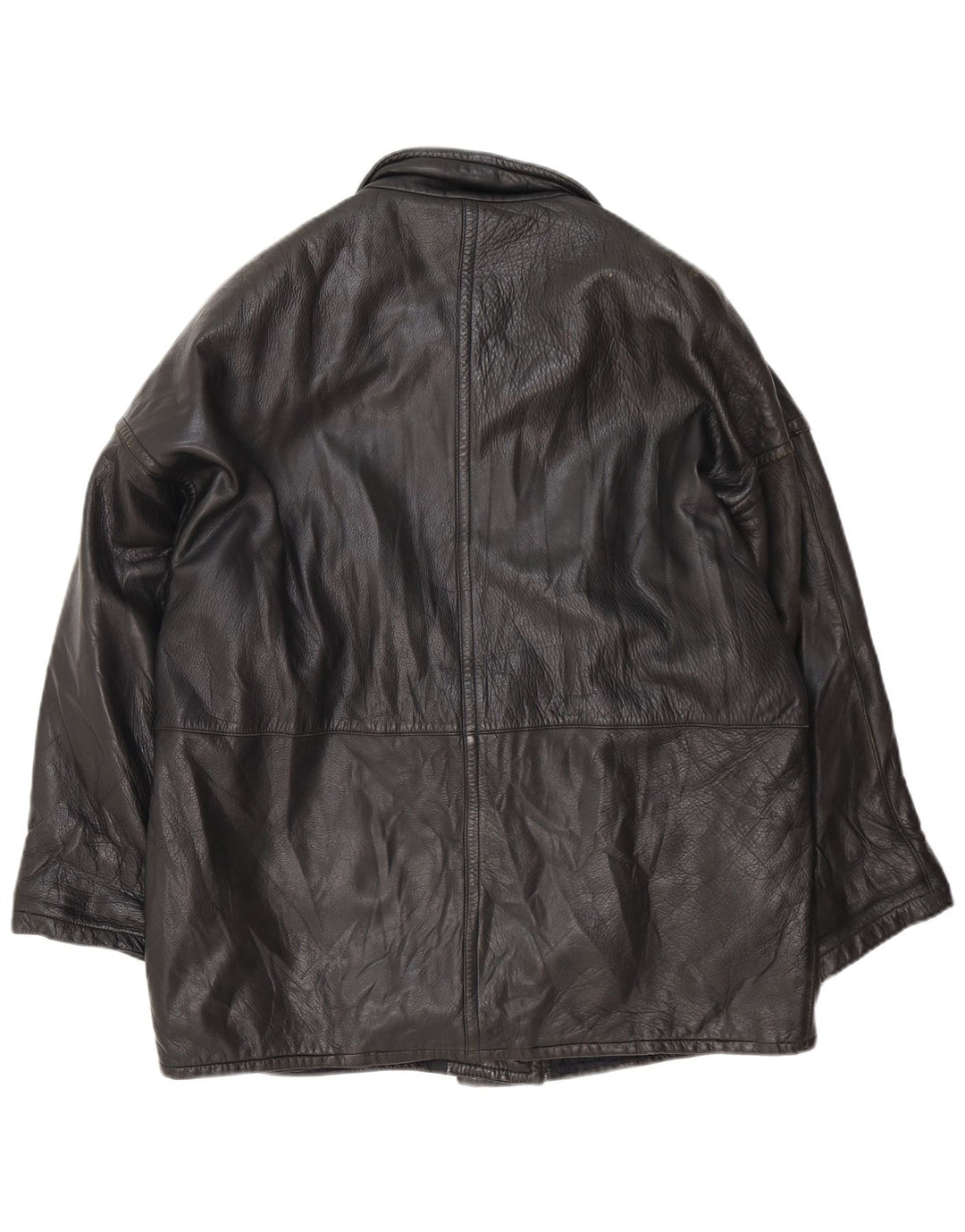 Vintage mujer chaqueta de cuero Reino Unido 18 XL negro