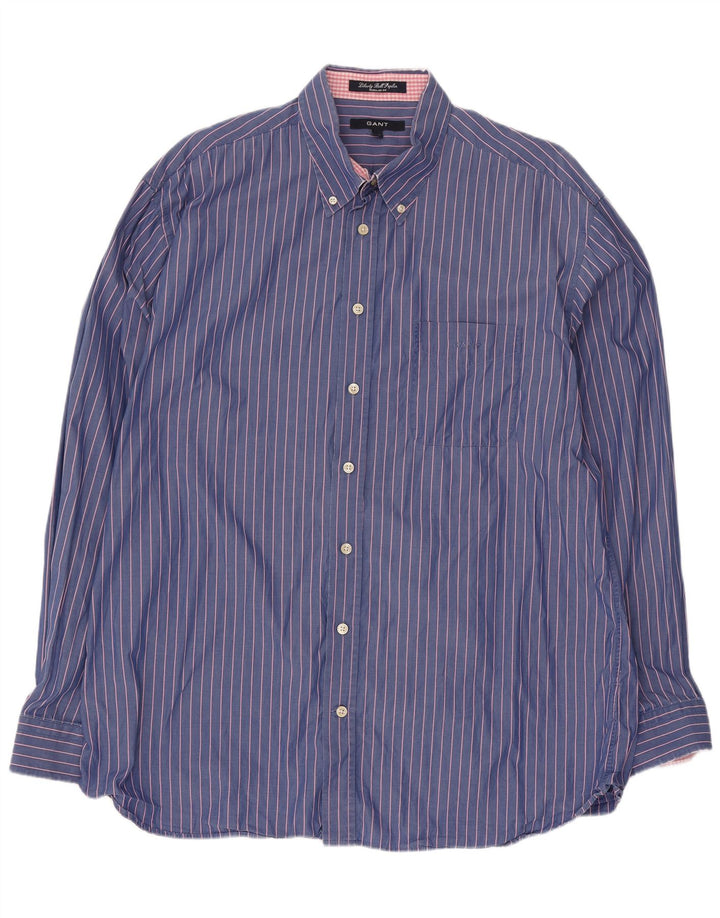 Camisa Gant Regular Fit XL De Algodón Con Rayas Azules