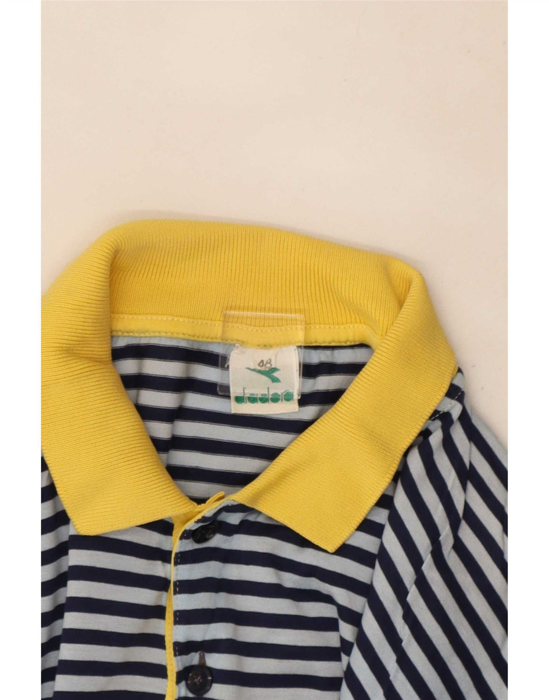 Diadora Polo Hombre IT 48 Small Azul Rayas