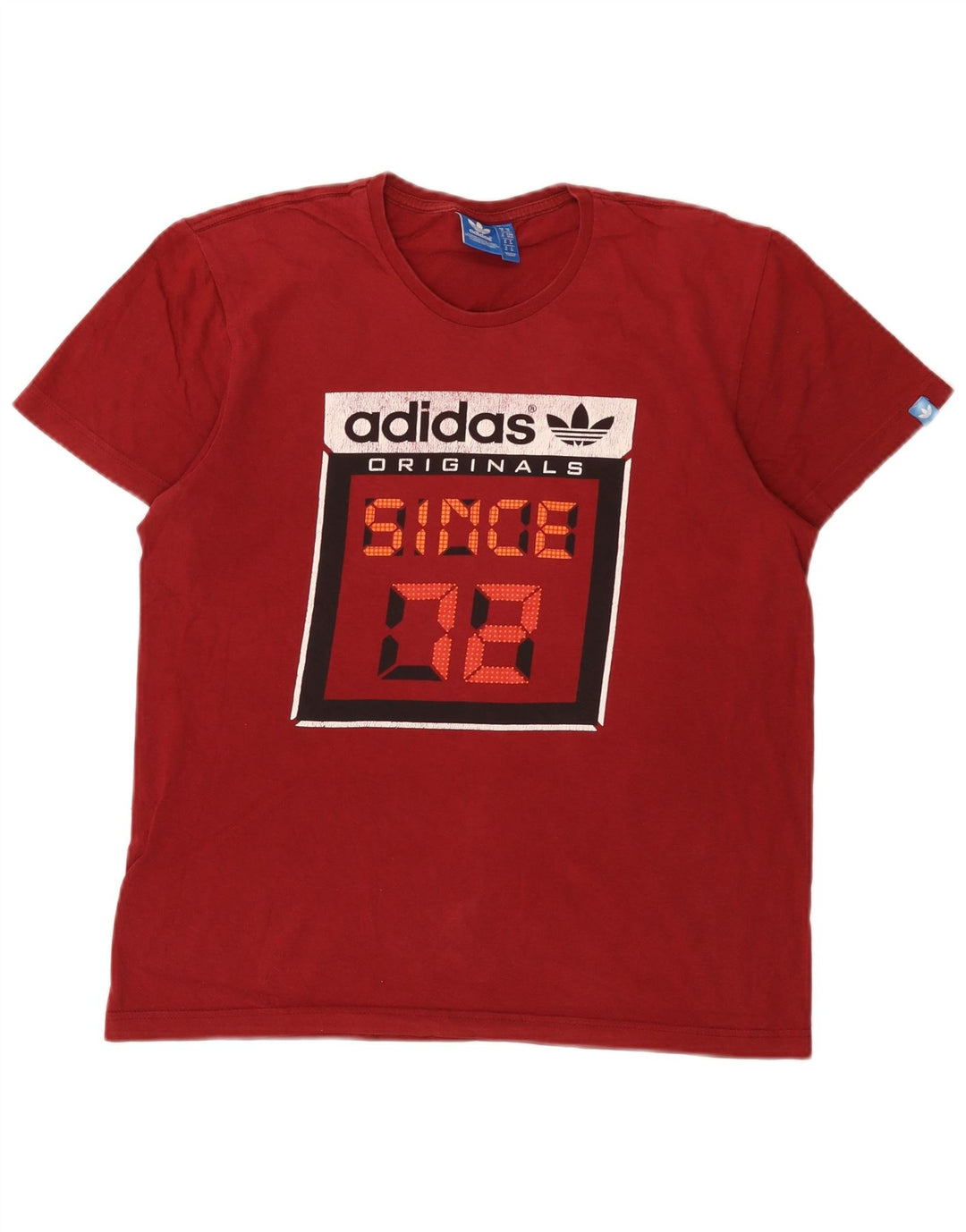 Adidas Hombre Camiseta Gráfica Top Medium Borgoña