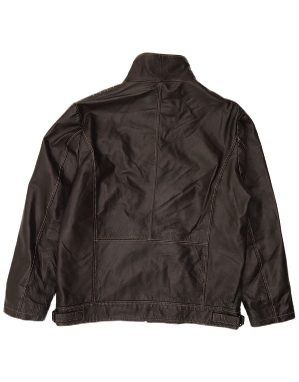 KARTEL Chaqueta de cuero para hombre UK 38 Cuero marrón medio