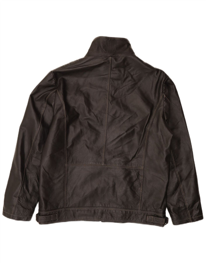 KARTEL Chaqueta de cuero para hombre UK 38 Cuero marrón medio