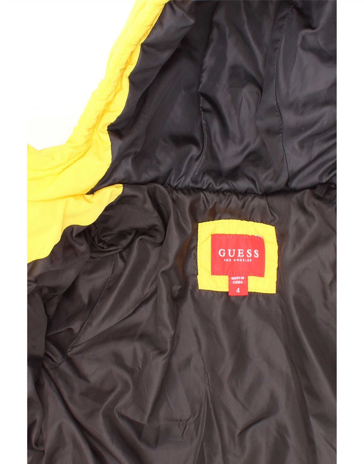 Guess Chaqueta acolchada con capucha para niños 3-4 años Poliéster amarillo