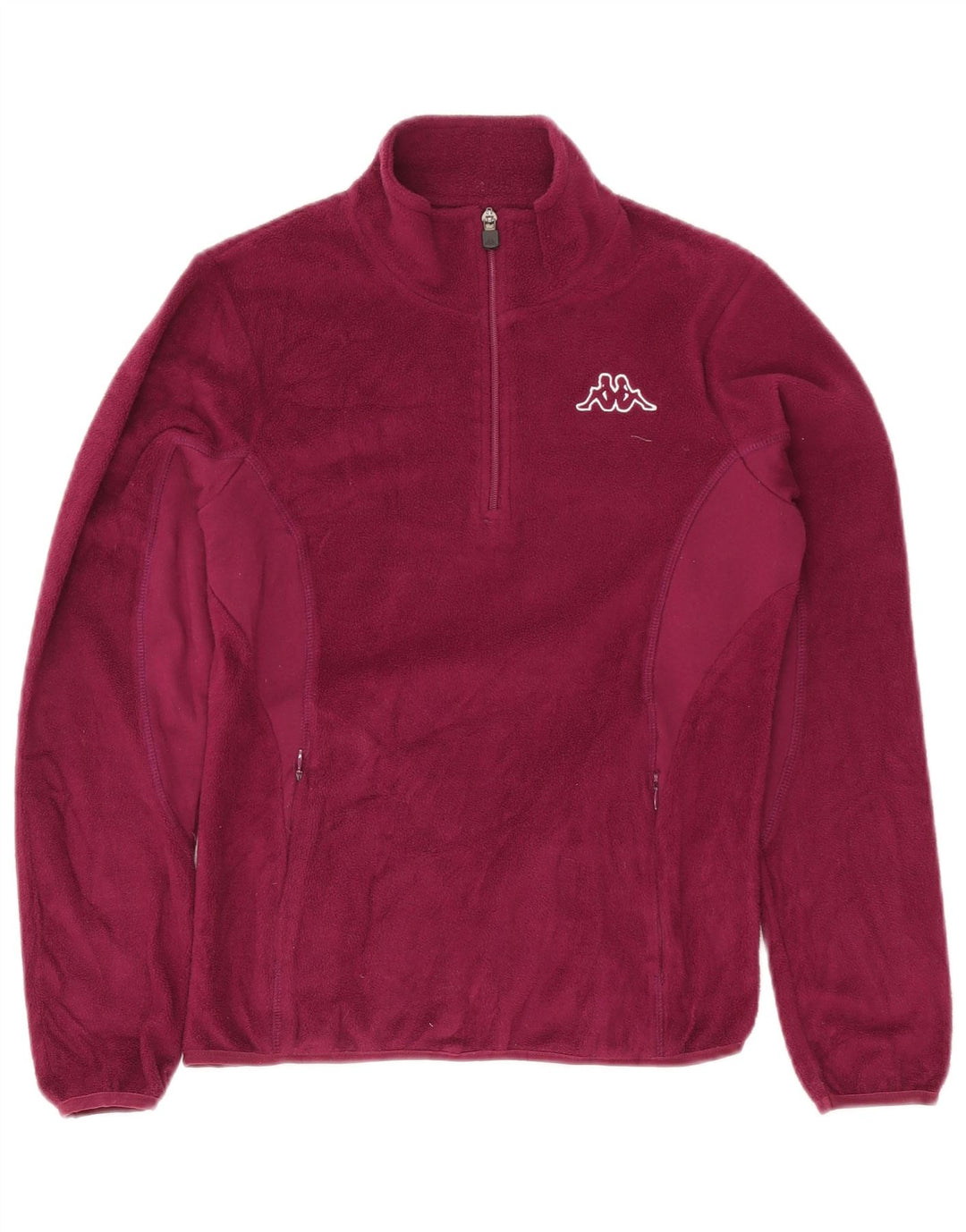 Kappa Jersey de forro polar con cuello y cremallera para mujer UK 44 Poliéster morado mediano