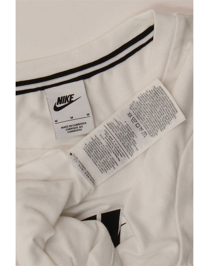 Nike - Camiseta gráfica para mujer, talla 40, poliéster blanco mediano