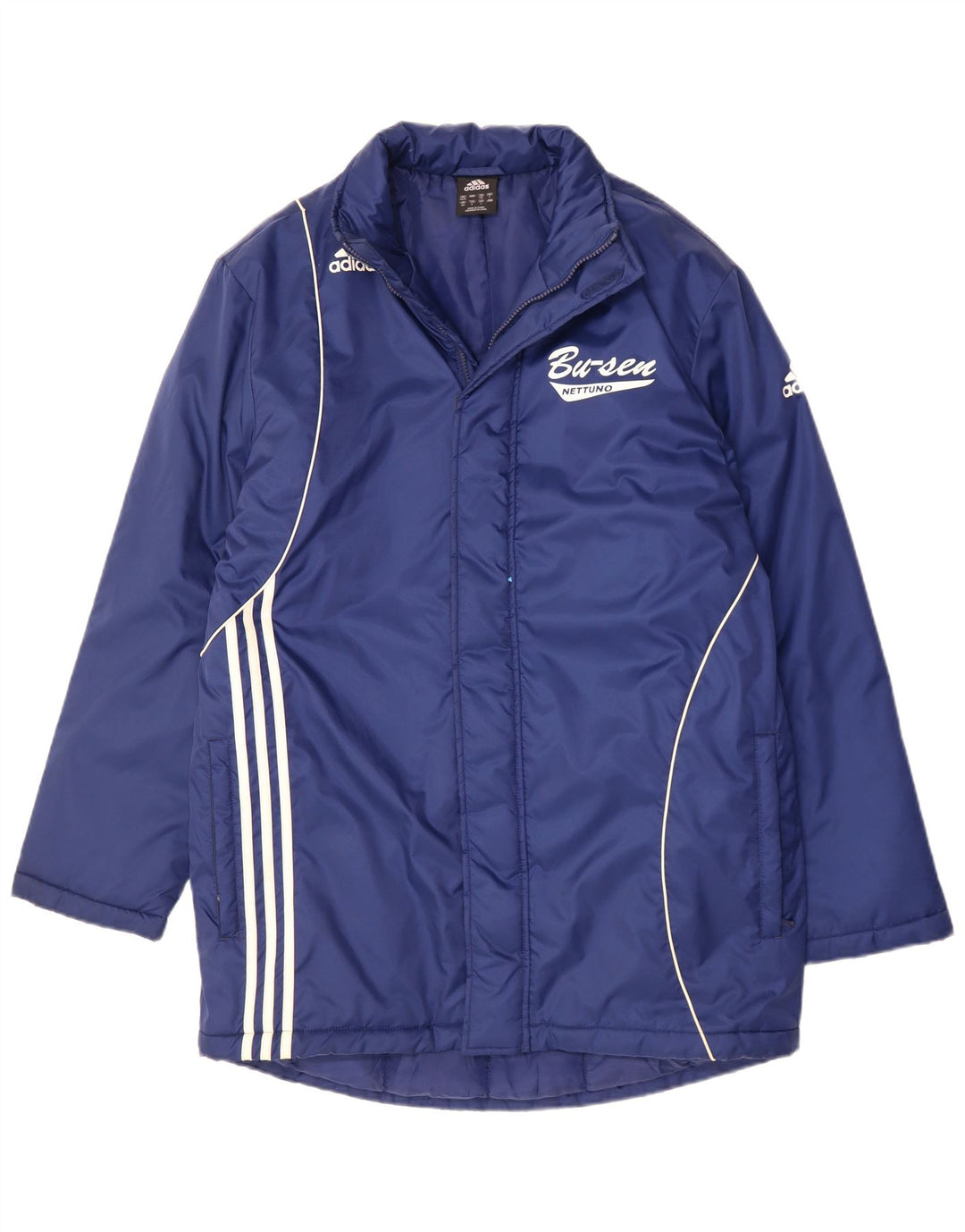 Adidas Chaqueta cortavientos gráfica para hombre Reino Unido 38/40 Poliéster azul medio