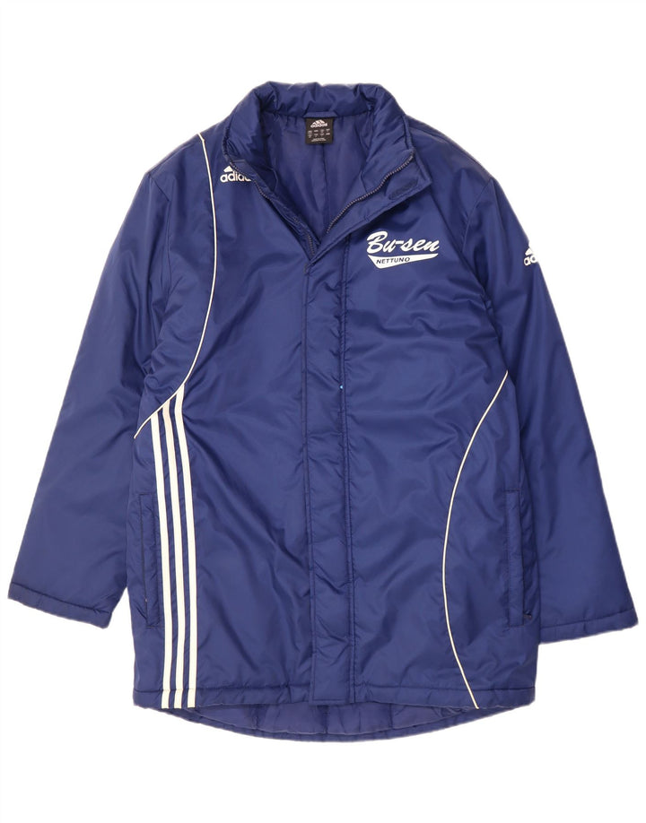 Adidas Chaqueta cortavientos gráfica para hombre Reino Unido 38/40 Poliéster azul medio