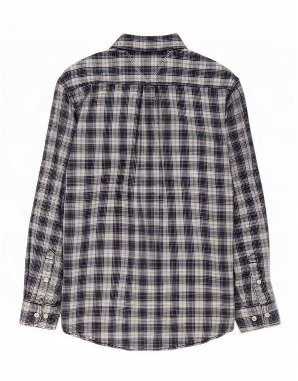 Camisa de franela Tommy Hilfiger para hombre de algodón a cuadros azul marino grande