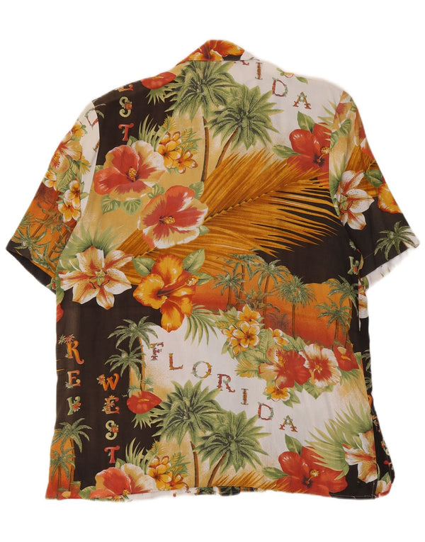 Vintage mujer Florida camisa Reino Unido 18 XL multicolor floral hawaiano