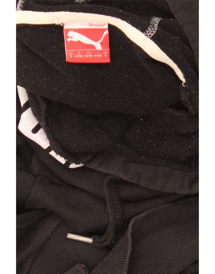 Puma Sudadera con capucha gráfica para hombre, talla pequeña, color negro