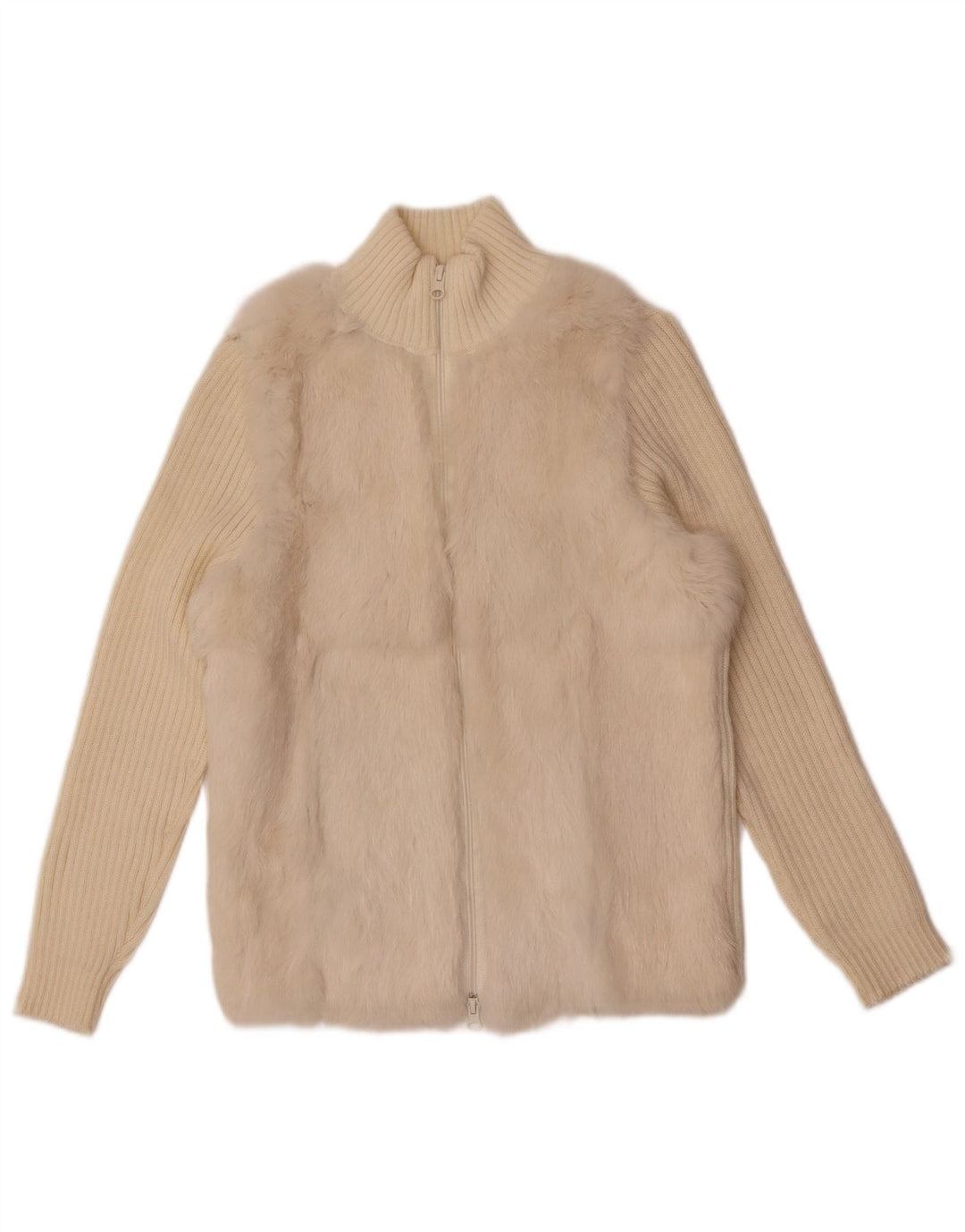 Zara Mujer Cárdigan Suéter UK 12 Medium Off White Acrílico