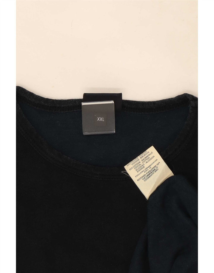 Trussardi Jeans Camiseta Hombre Manga Larga 2XL Negro Viscosa