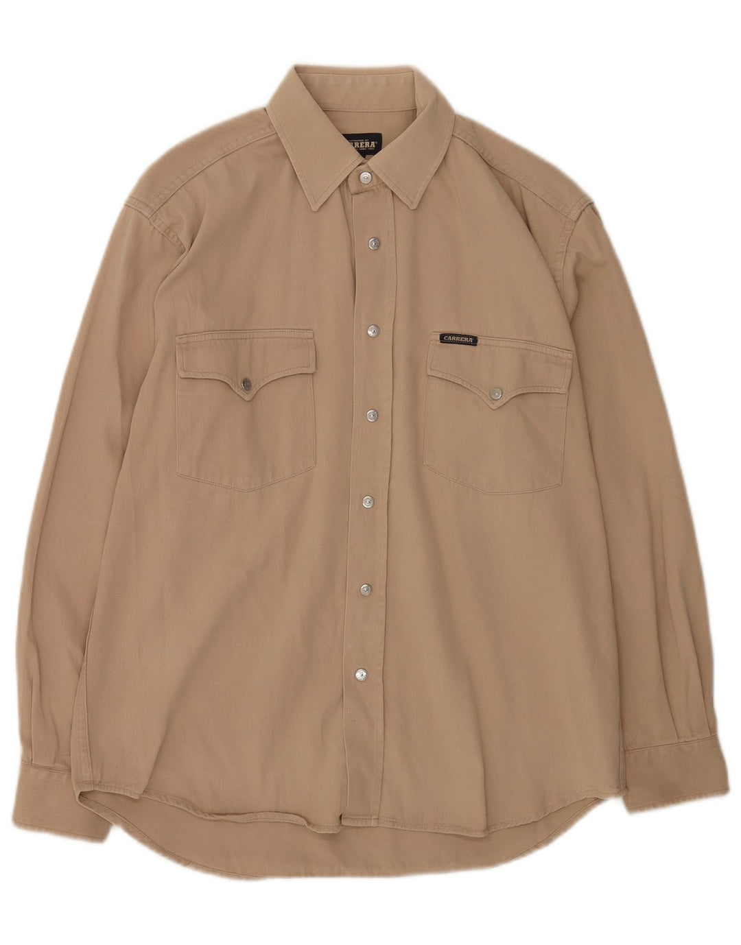 Camisa Carrera Hombre Algodón Marrón Medio