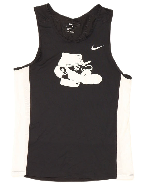 Camiseta sin mangas con gráfico Dri Fit para hombre Nike Poliéster color block en negro mediano