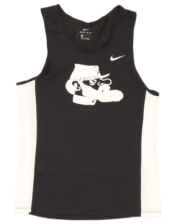 Camiseta sin mangas con gráfico Dri Fit para hombre Nike Poliéster color block en negro mediano