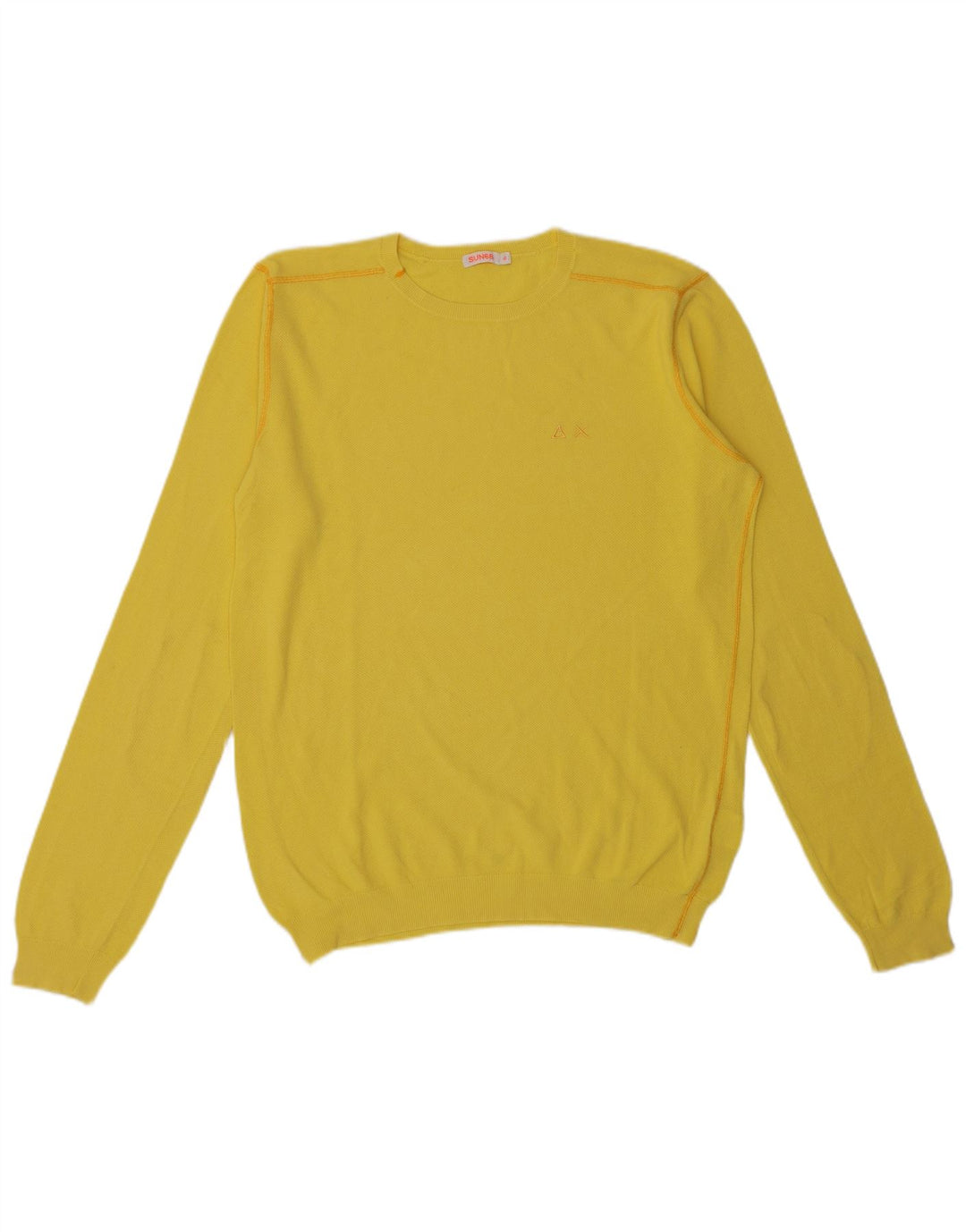 Sun68 - Jersey de cuello redondo para hombre, talla XL, algodón amarillo