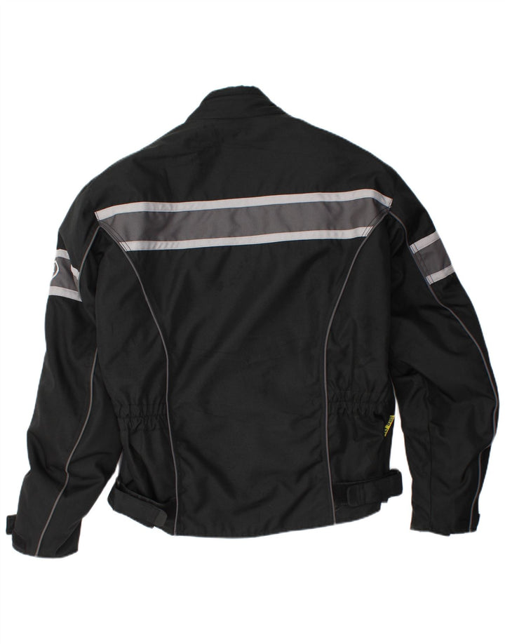 Vintage hombres Racer chaqueta Reino Unido 42 XL negro rayas