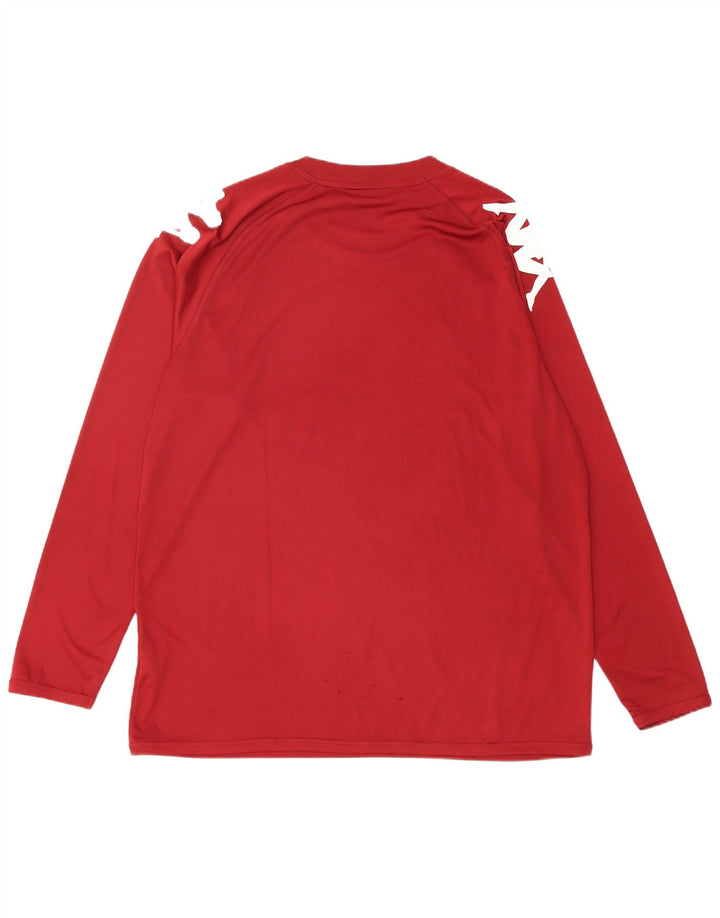 KAPPA Mens Graphic Top Manga Larga 2XL Granate Poliéster