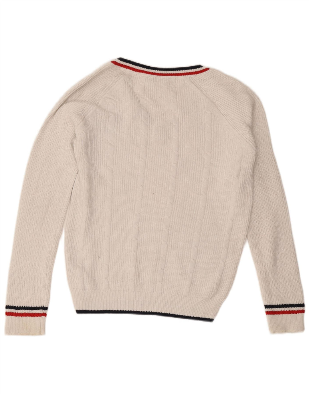 Crew Clothing - Jersey con cuello en V para hombre, algodón blanco medio