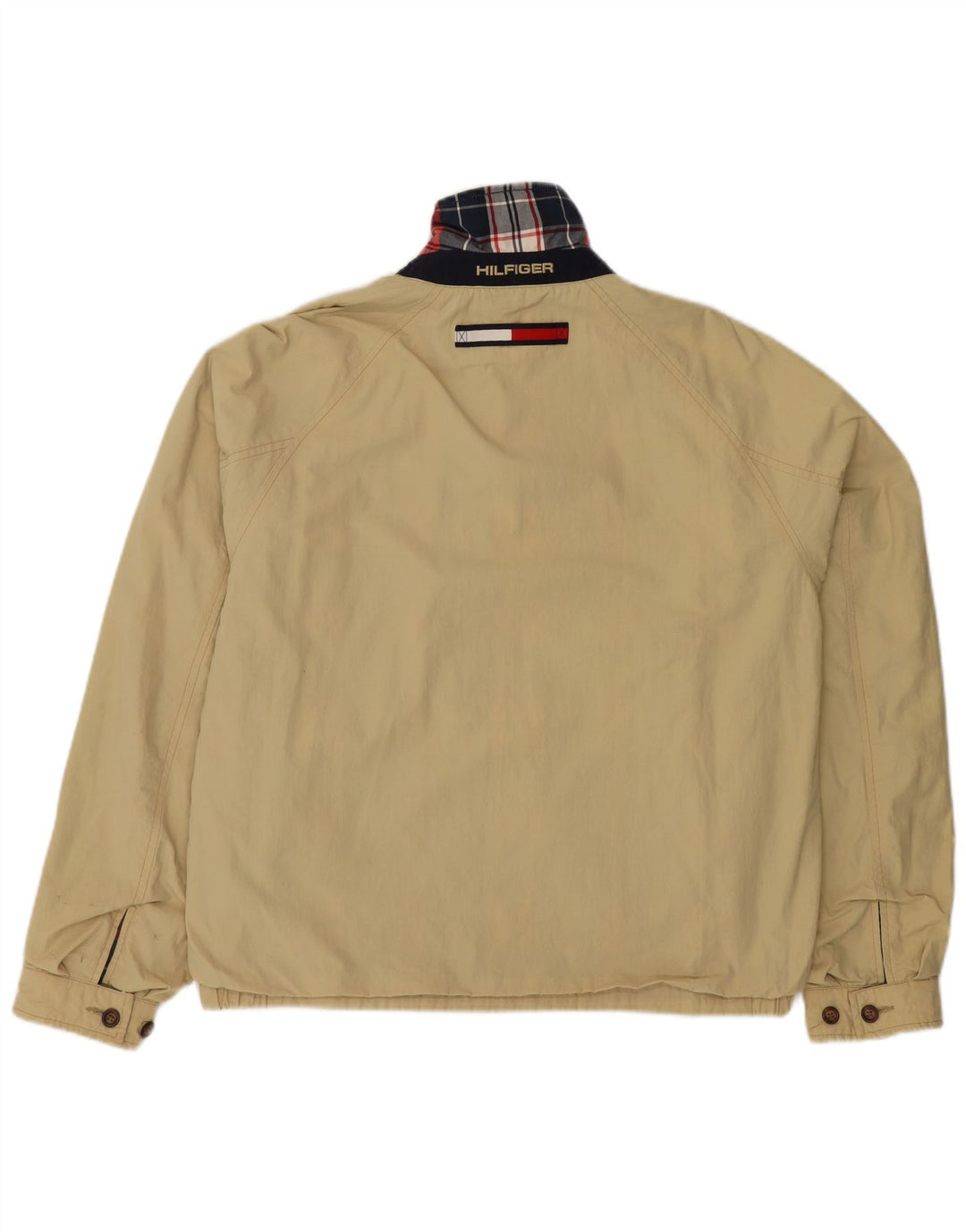 TOMMY HILFIGER Chaqueta reversible para hombre UK 38 Medium Azul marino Check Nylon