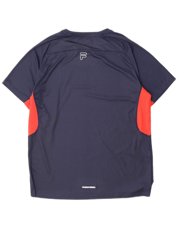 Fila Camiseta gráfica para hombre Top XL Azul marino Colorblock