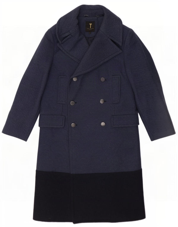 Abrigo cruzado para mujer de Ted Baker Talla 1 XS Azul marino Bloque de color