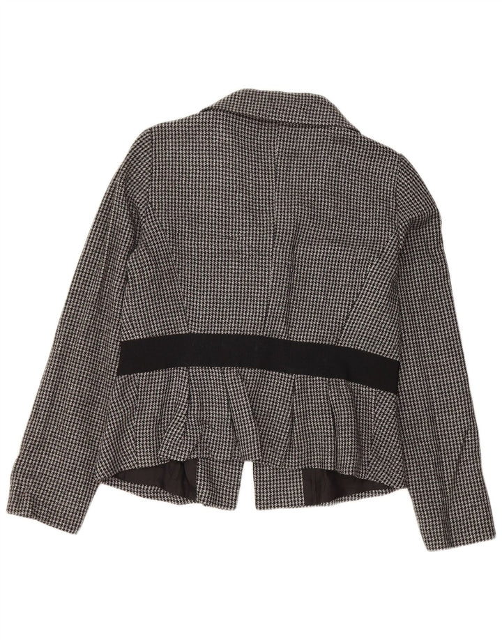 Max & Co. Chaqueta tipo blazer corta con 2 botones para mujer Reino Unido 44 Gris medio Pata de gallo