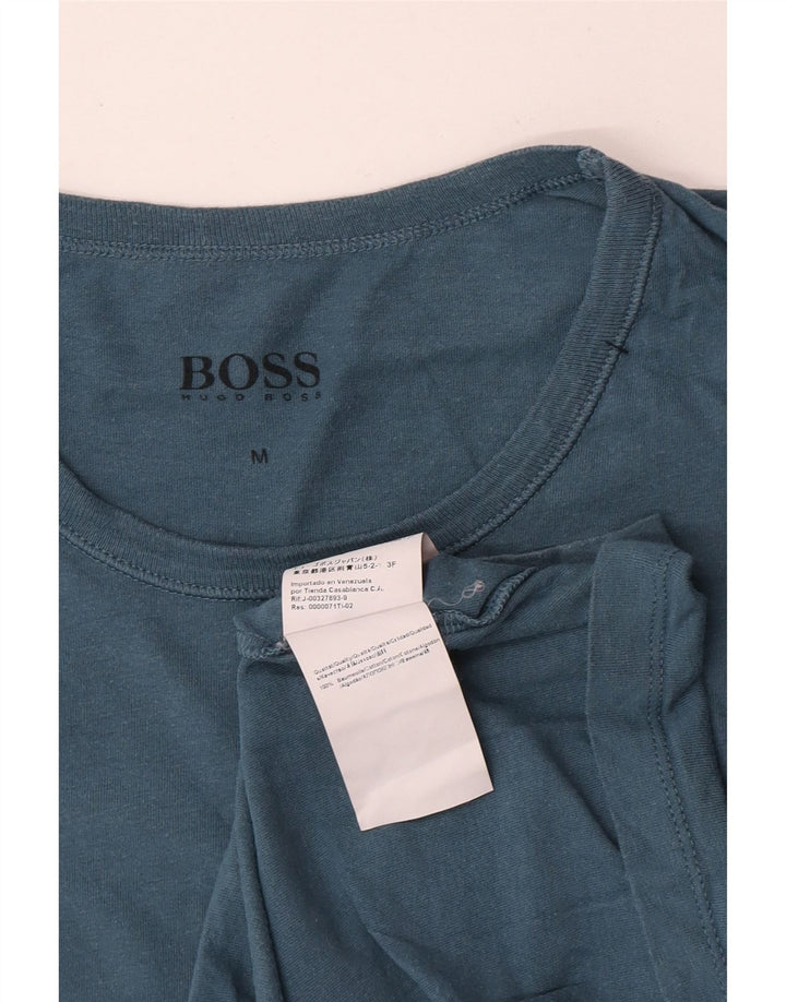 Camiseta Hugo Boss Hombre Top Algodón Azul Medio