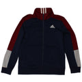 ADIDAS Boys Tracksuit Top Jacket 10-11 Years Medium Navy Blue Colourblock
