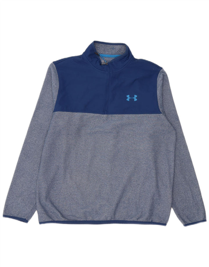 Under Armour Cold Gear Jersey Chándal Top Grande A Rayas Azules para Hombre