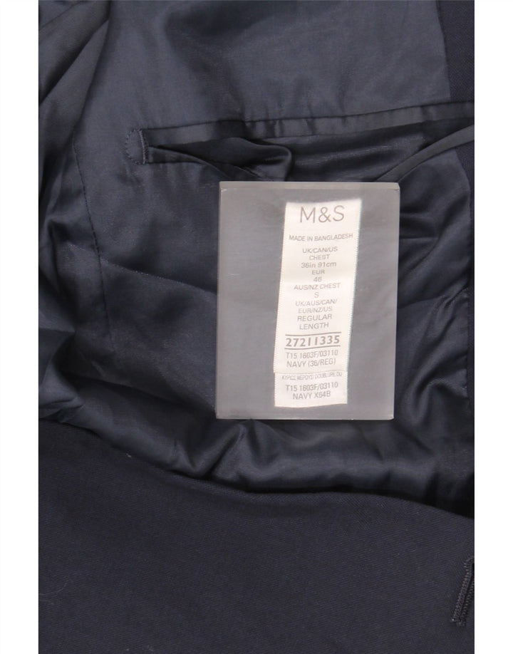 Marks & Spencer Chaqueta tipo blazer de corte regular para hombre UK 36 Small Azul marino
