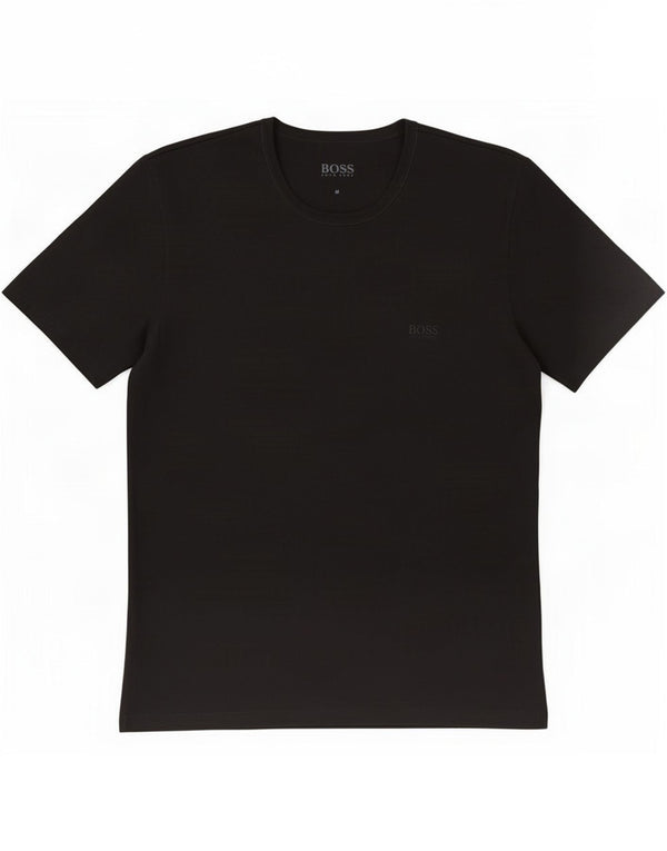 Hugo Boss Hombre Camiseta Top Medium Negro Algodón