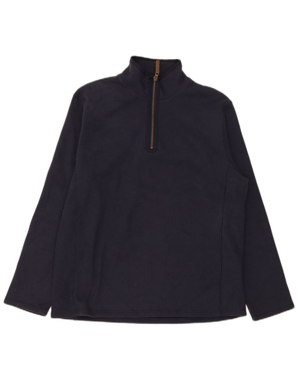 Top de chándal con cremallera y cuello para hombre de Mountain Warehouse, talla grande, azul marino, deportivo