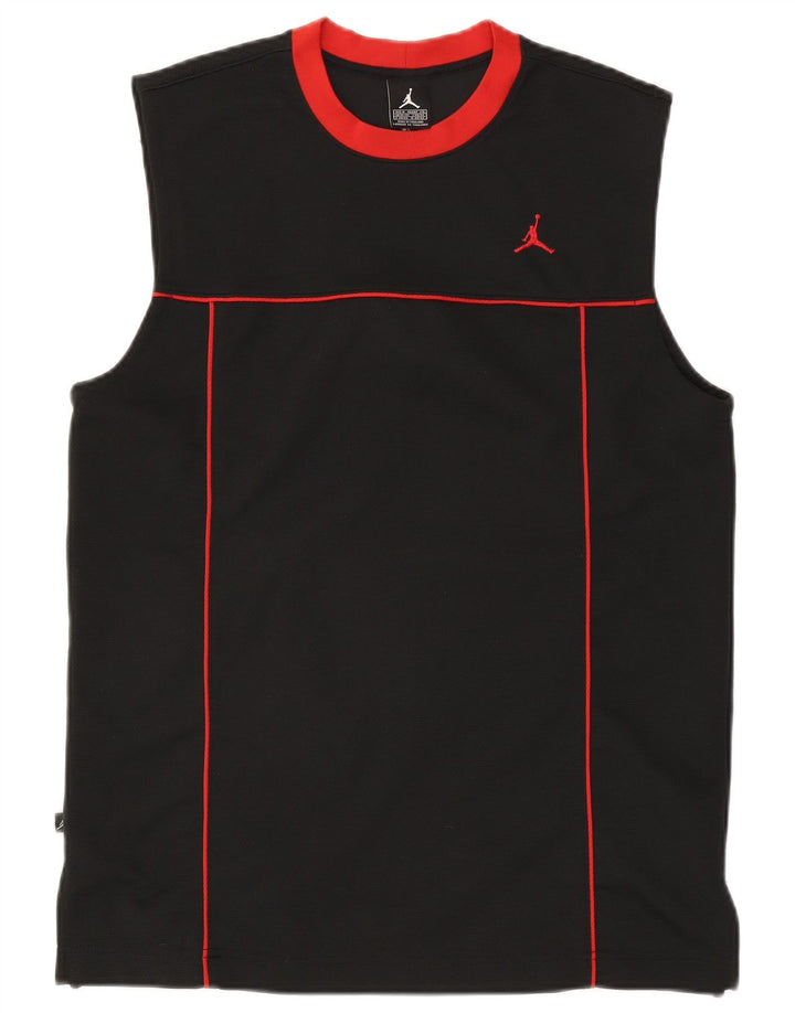 Jordan Camiseta sin mangas para hombre UK 39/41 Poliéster a rayas negras medianas