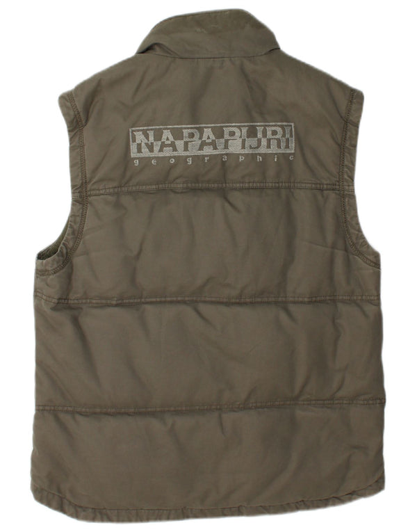 Napapijri Chaleco acolchado gráfico para hombre UK 38 Algodón gris medio