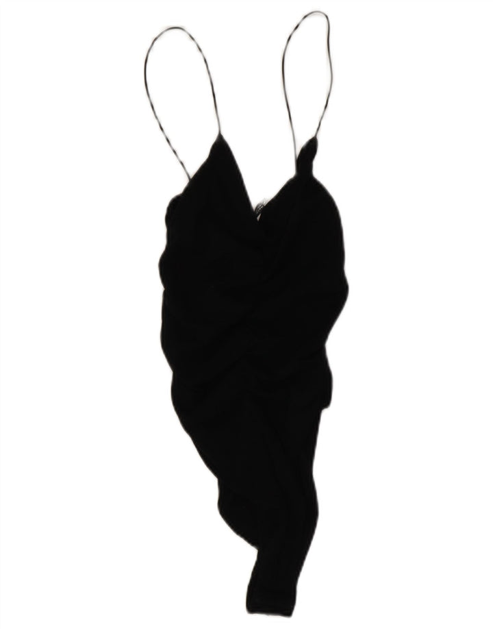 Zara Mujer Mini Vestido Slip UK 42 Mediano Negro
