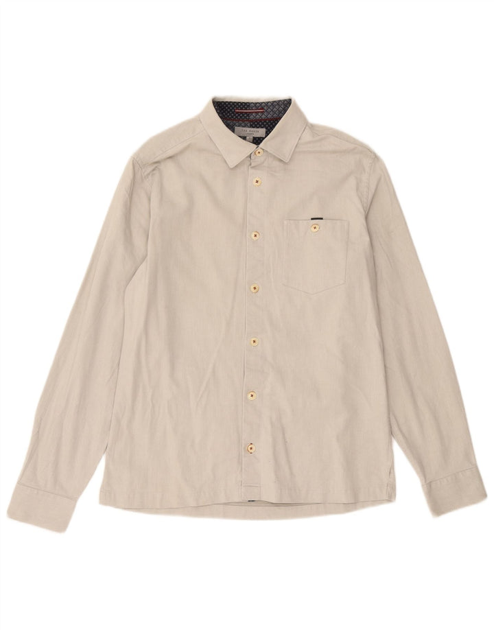 Ted Baker Camisa para hombre Talla 3 Pequeña Algodón blanquecino